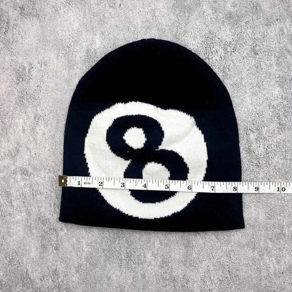grunge gothic punk black and white 8-ball beanie - Picture 6 of 8
